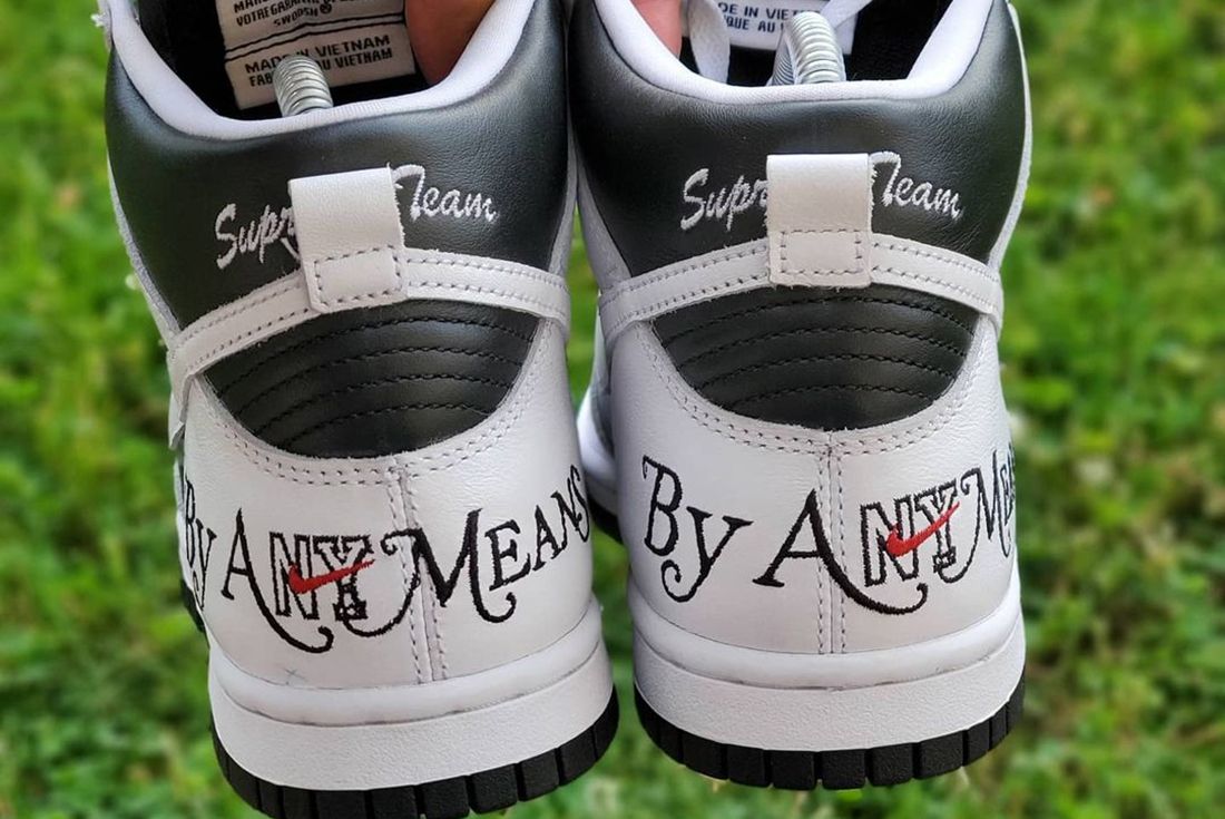 First Look! Supreme x Nike SB Dunk High 'By Any Means' - Sneaker 