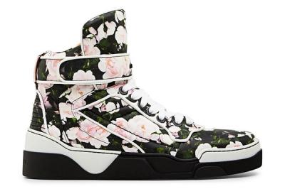 Givenchy Floral Print Leather Tyson High Top Sneaker