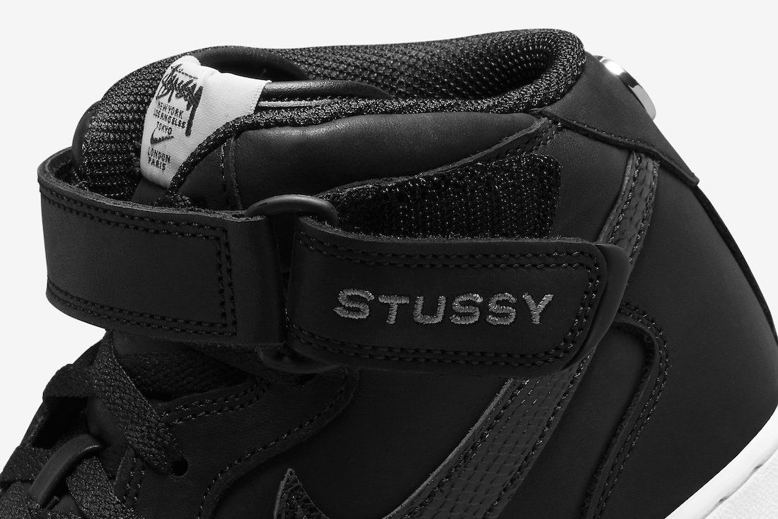 Nike Stussy Air Force 1 Mid Black White