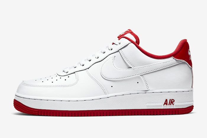Nike Air Force 1 Low White University Red Cd0884 101 Lateral