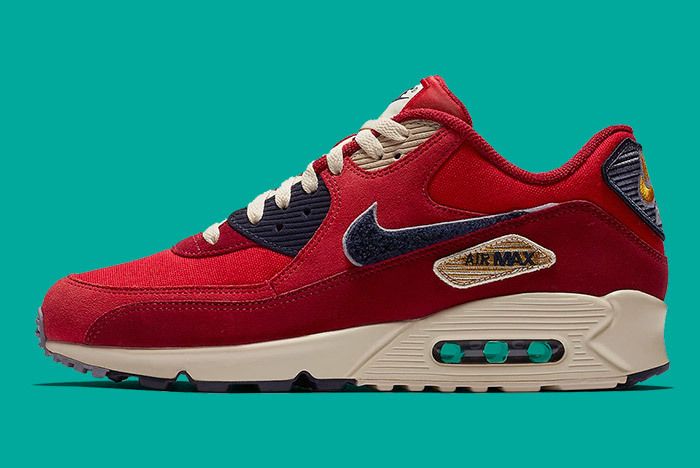 red and blue air max 90