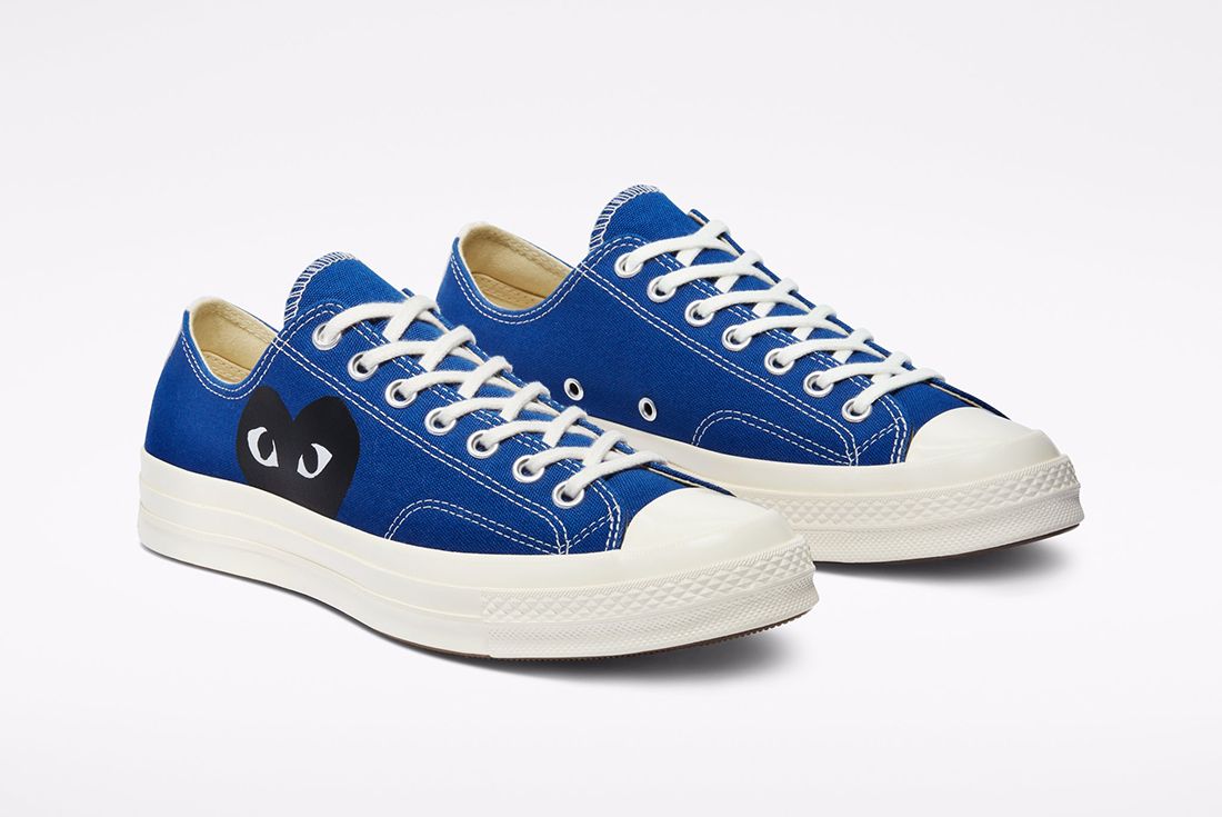 CdG Play x Converse Chuck 70 Low 'Black Heart Blue'