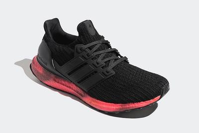 Adidas Ultra Boost Black Red Fv7282 Front Angle