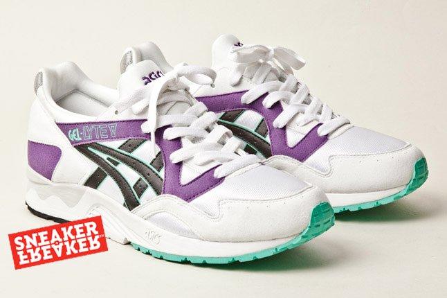 Asics Gel Lyte V Wht Purple Green Pair 1