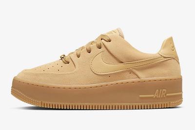 Nike Air Force 1 Sage Club Gold Suede Ct3432 700 Lateral