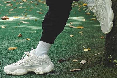 Adidas Yeezy Boost 500 Bone White On Foot Long