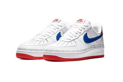Nike Air Force 1 Red White Blue Front Angle Shot 3