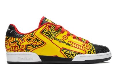 Reebok X Keith Haring Yellow And Black Low Top Profile 1