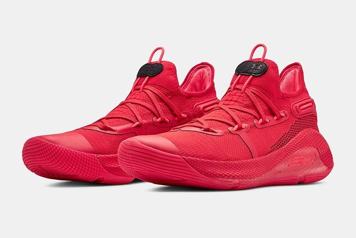 The Under Armour Curry 6 Rocks in Red 