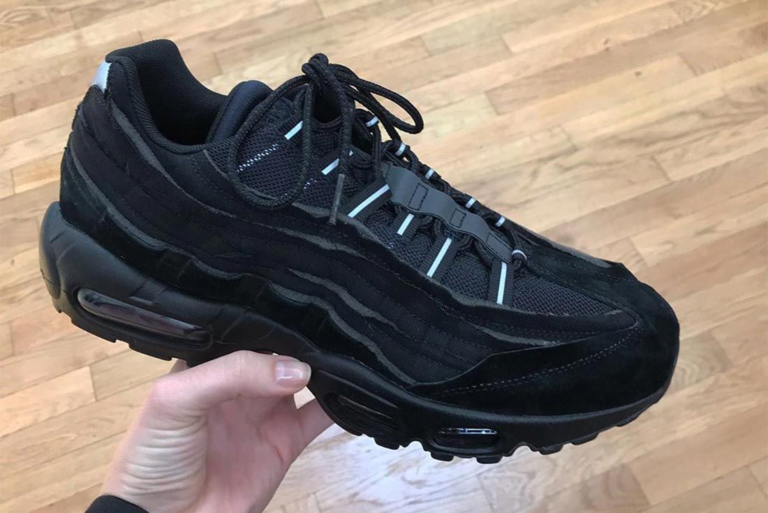 Comme Des Garcons X Air Max 95 Lateral In Hand Side Shot