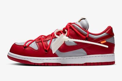 Off White Nike Dunk Low Red Grey Ct0856 600 Lateral