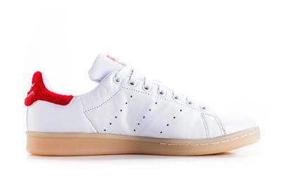 Adidas Stan Smith Fuzzy Heel White Red Womens 3