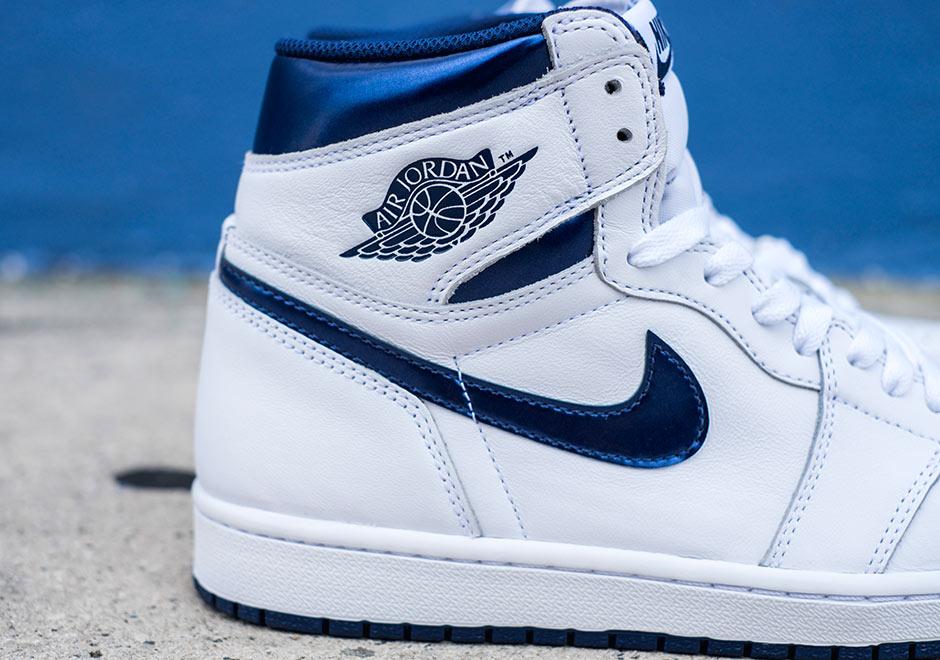 Air Jordan 1 High OG (White/Metallic Navy) - Releases