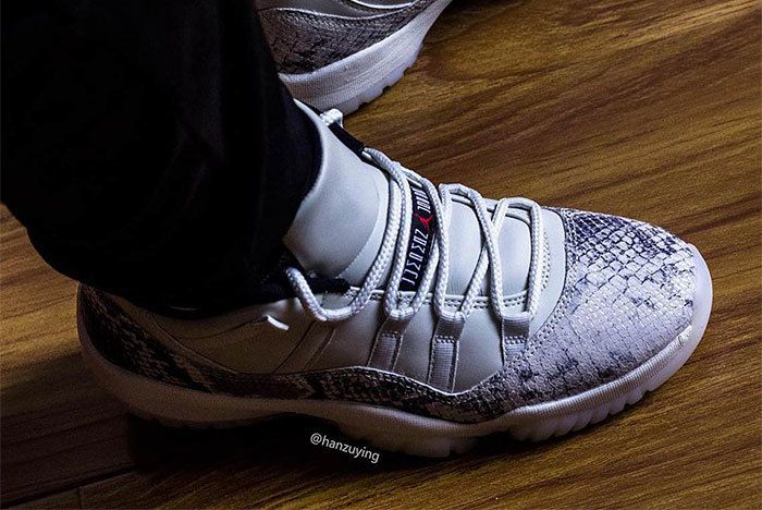 Jordan 11 low light bone on feet online