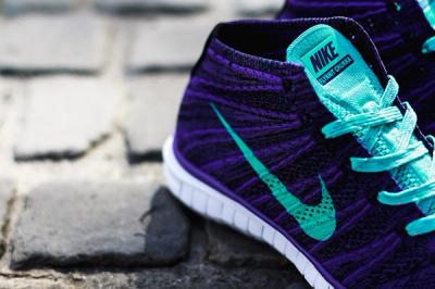 Nike Wmns Free Flyknit Chukka Court Purple Hyper Jade 2