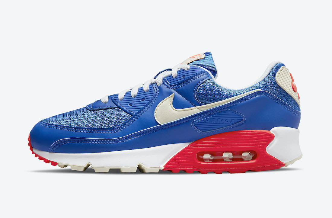 red blue and white nike air max