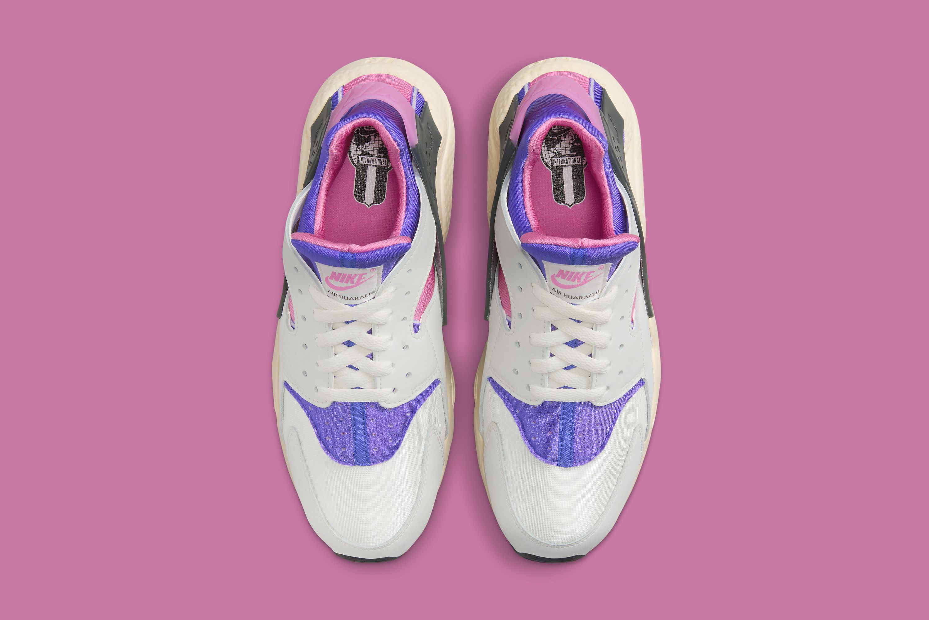 Huarache white outlet purple