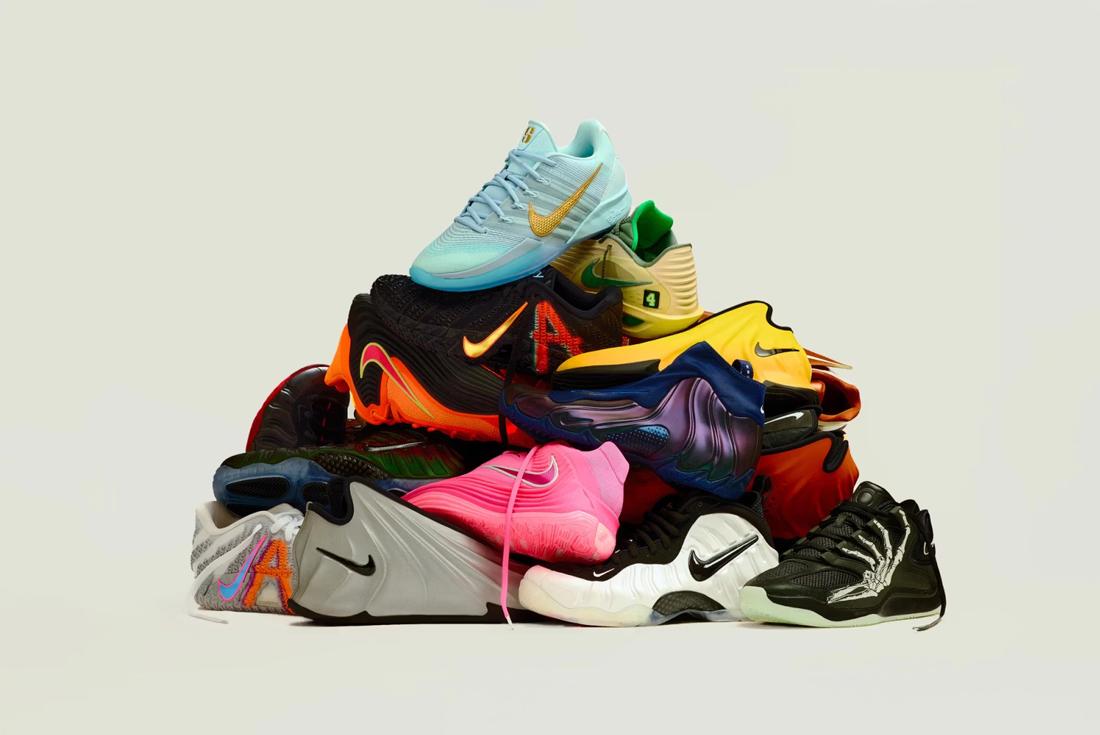 A pile of colourful sneakers from Nike 2025 Fall Showcase