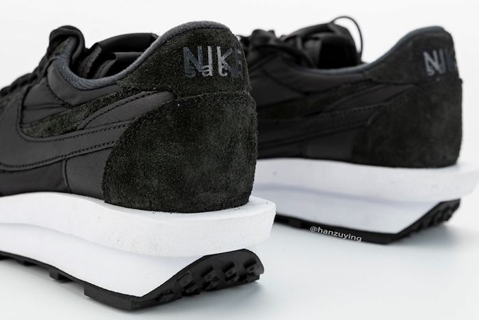 Sacai X Nike Ldwaffle Black Heel Closeup