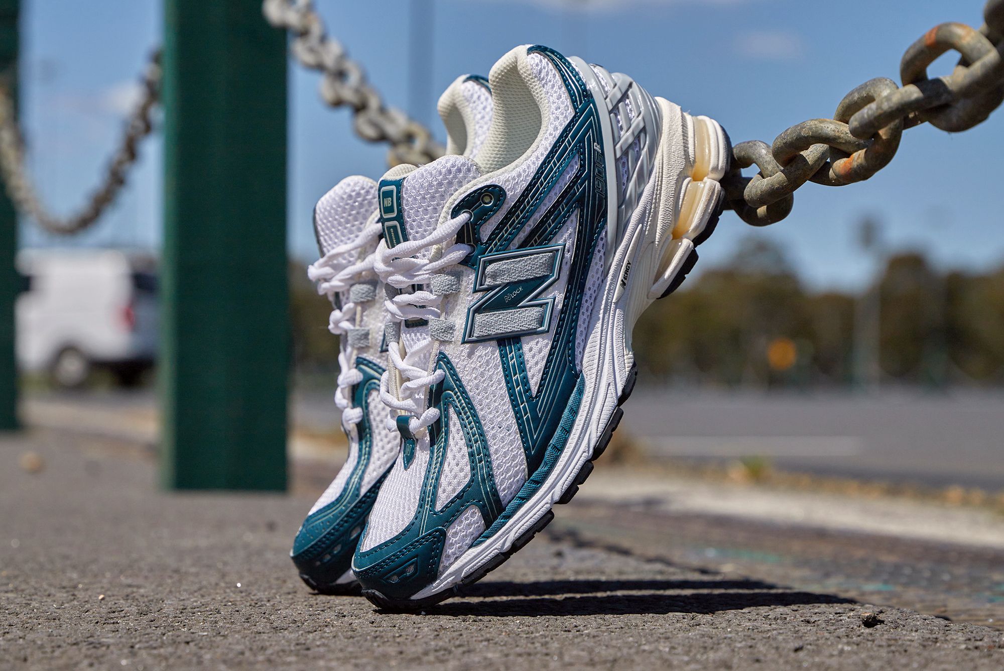 Teal Accents the Foot LockerExclusive New Balance Women