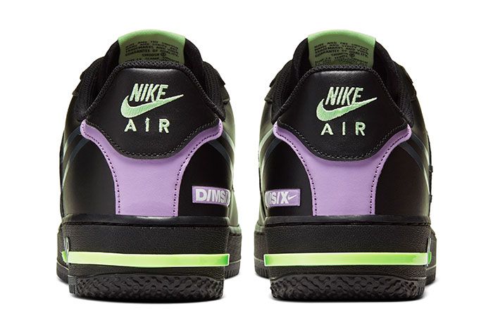 Nike Air Force 1 React Black Heel