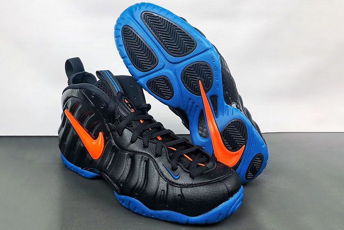 Black orange best sale and blue foamposites