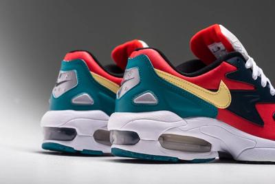 Nike Air Max2 Light Sp Habanero Red Armory Navy Radiant Emerald Bv1359 600 Release Date Heel