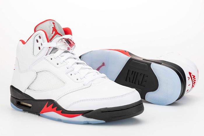 Air Jordan 5 Fire Red Left Side Angle