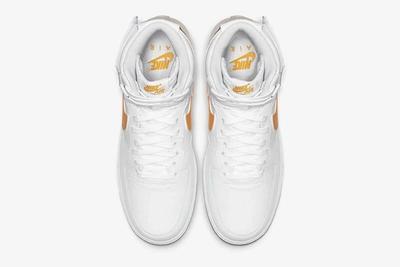 Nike Air Force 1 High White University Gold Top