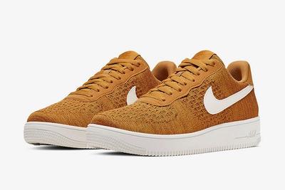 Nike Air Force 1 Flyknit 2 0 Gold Suede Ci0051 700 Release Date 4 Pair