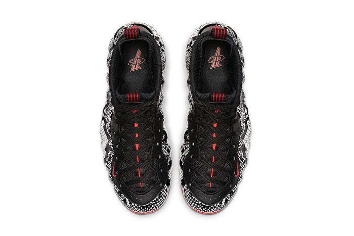 Nike Air Foamposite One Snakeskin Sail Black Habanero Red 314996 101 Release Date Top Down