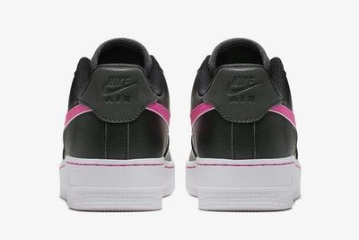 Nike Air Force 1 Black Grey Pink Heels