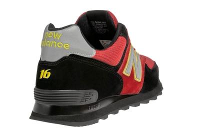 New Balance Race Inspired 574 Red And Black Heel 1