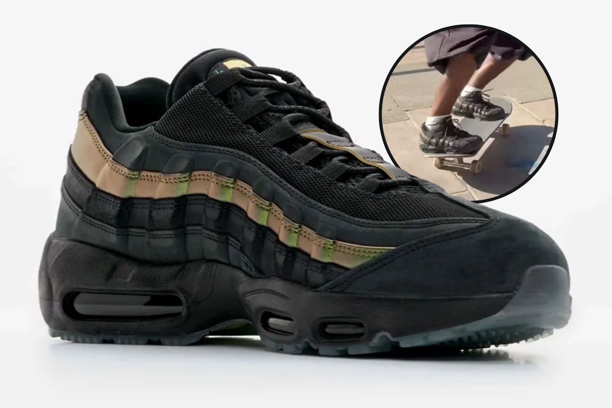 Kyle Wilson's Nike SB Air Max 95 Is a Bronzed-Up Banger