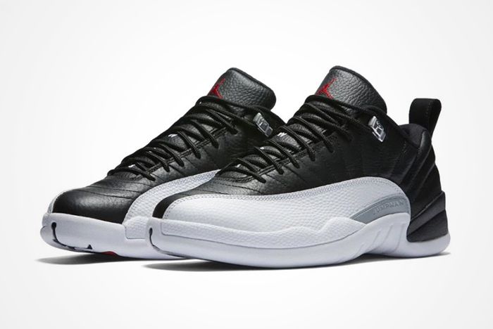 Jordan 12 black and best sale white low