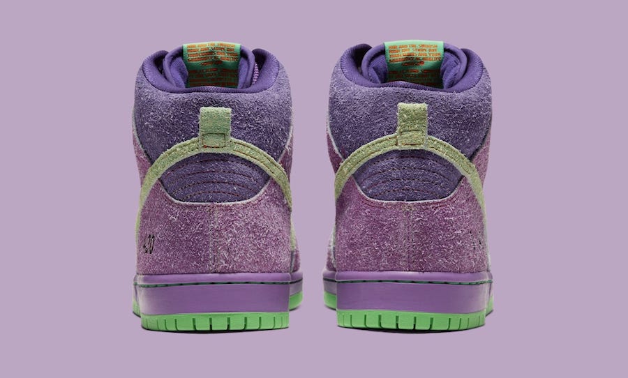 nike sb dunk high pro qs 420 purple skunk