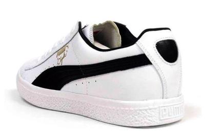 Puma Clyde Leather White Black Heel Detail 1