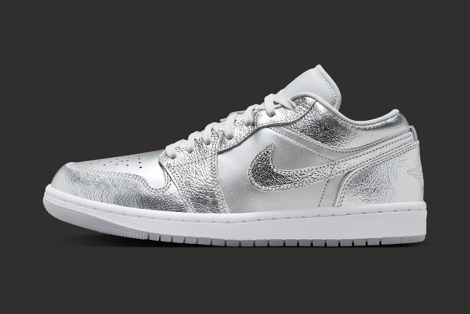 'Crinkled Chrome' Takes Over the Air Jordan 1 Low
