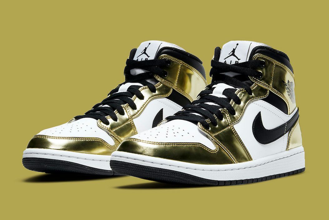 Official Pics: The Air Jordan 1 Mid 'Metallic Gold' - Sneaker Freaker