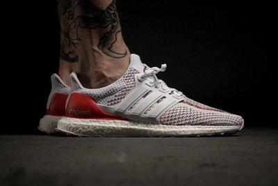 Adidas Ultra Boost White Red Multicolour On Feet 4