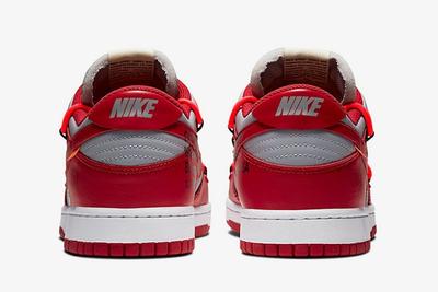 Off White Nike Dunk Low Red Grey Ct0856 600 Heel