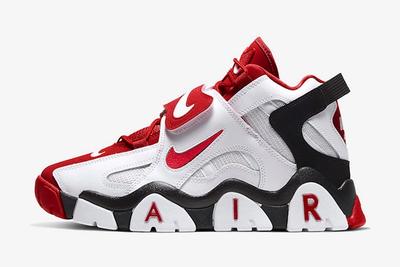 Nike Air Barrage Mid White Red At7847 102 Lateral