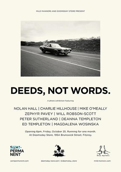 Deeds Not Words Exhibition Opening Doomsday Flyer