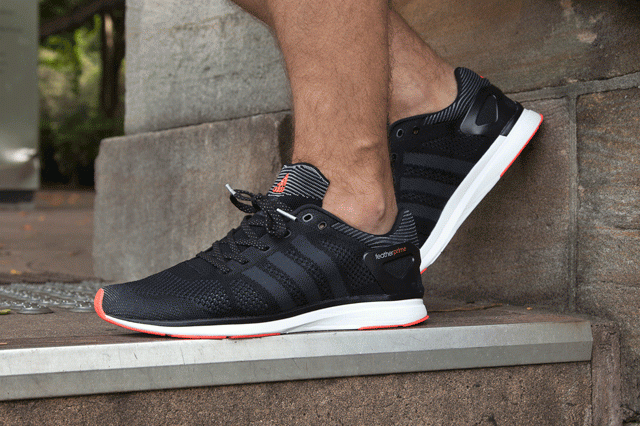 Adidas Primeknit Feather Core Black Sport Red 1