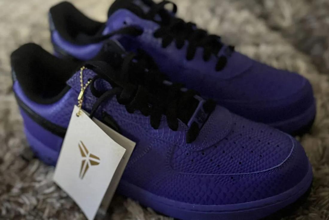kobe barcelona nike air force 1 purple sneakers