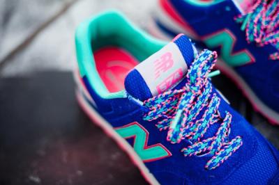 New Balance 574 Blue Candy Woven Laces 1