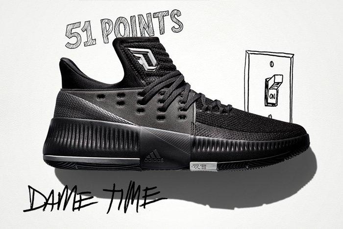 Adidas Dame 3 Lights Out Feature