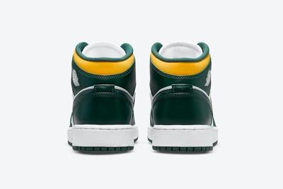 Air Jordan 1 Mid Green/White/Yellow