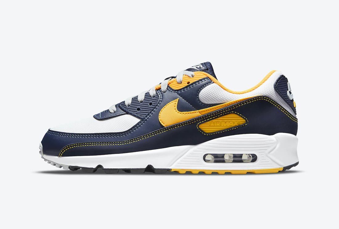 air max 90 navy blue and white