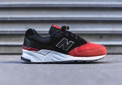 New Balance 999 Black Red Toe Feature